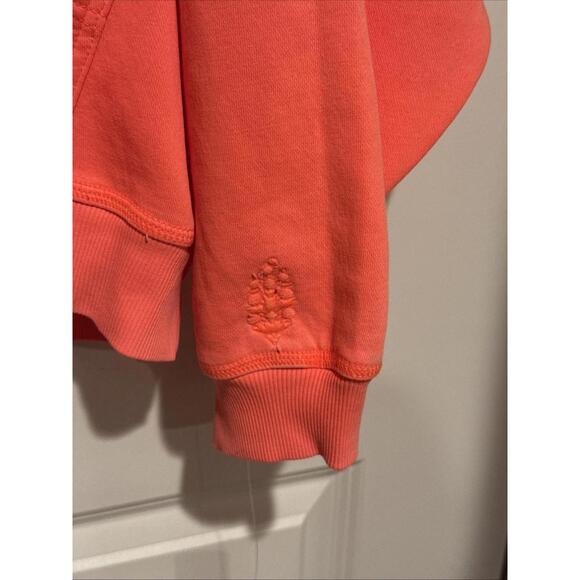 New Free People FP Movement Size S Final Call Hoodie Sweatshirt Neon Coral - Picture 7 of 11